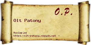 Olt Patony névjegykártya